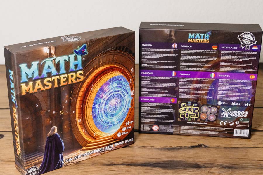 Math Masters game box front and back
